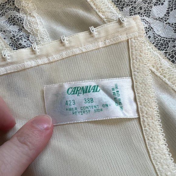 Stunning Vintage Union Made Sexy Lace Corset Bustier Top Lingerie Strapless S/M - Picture 6 of 8